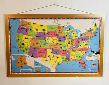 Double Sided U.S. Map by Rand McNally, Illustrated & Equal Area Projection
