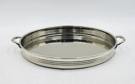 Vintage Stainless Steel Serving Tray