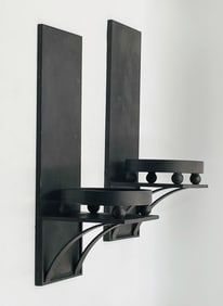 Pair of Blackened Steel Wall Candle/Plant Holders by Paul Ferrante, 1000 Series
