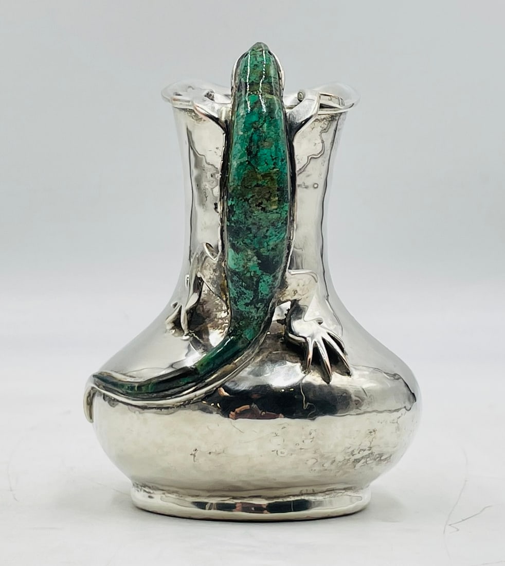 Malachite & Silver-Plated Pitcher by  Emilia Castillo for Los Castillo, Mexico 1980s (1 of 16)