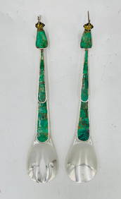 Humming Bird Serving Utensils In Silver & Malachite by Emilia Castillo for Los Castillo (1 of 13)