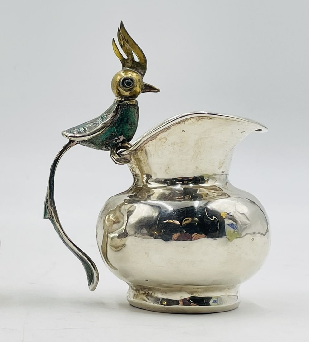 Bird of Paradise Creamer Pitcher with Stone Inlay by Los Castillo, Mexico 1960's (1 of 10)