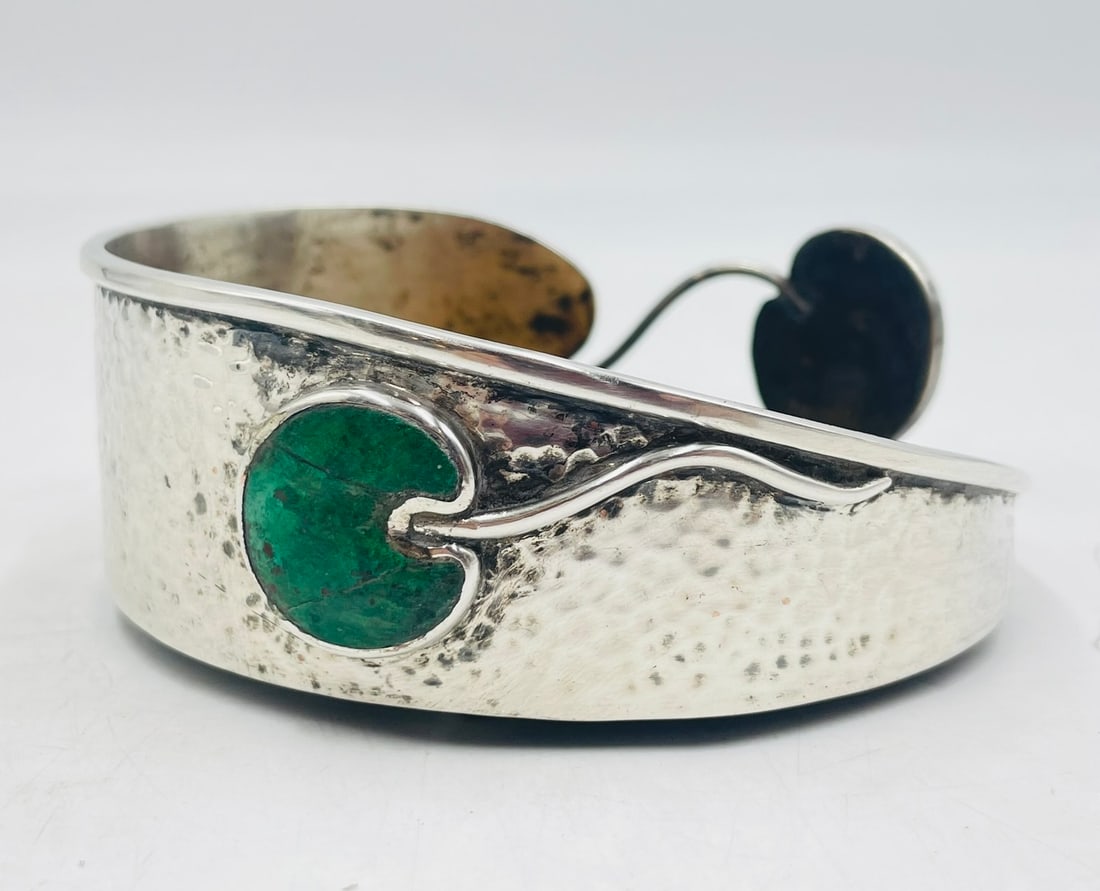 Silver and Turquoise Bottle Coaster by Emilia Castillo, Frog & Lily Pad Collection (1 of 10)