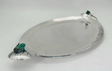Large Lily Pad & Frogs Serving Tray by Emilia Castillo, Signed. Mexico 1990's (1 of 14)