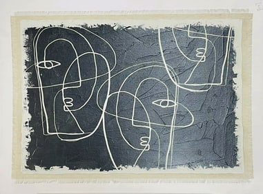 Original Painting by 9 Lives Studio titled "Abstract Face 3"