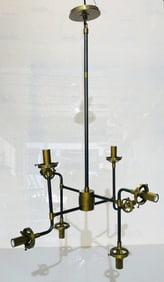 Restoration Hardware 8 Light Chandelier in Blackened Brass & Antique Brass
