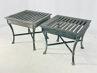 Pair of Metal Side Tables by Restoration Hardware