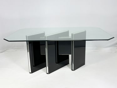 Lucite Dining Table With Glass Top