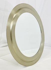 Contemporary Circular Wall Mirror With Metal Frame
