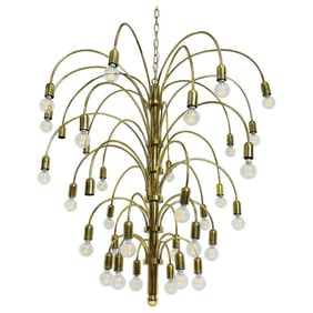 Large Brass Chandelier With 36 Arms/Lights, Circa 1960s