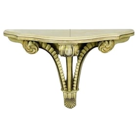 Art Deco Wall Console with a Marble Top, USA, 1940s