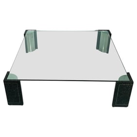 Terrazzo & Stainless Steel Coffee Table in the Style of Karl Springer
