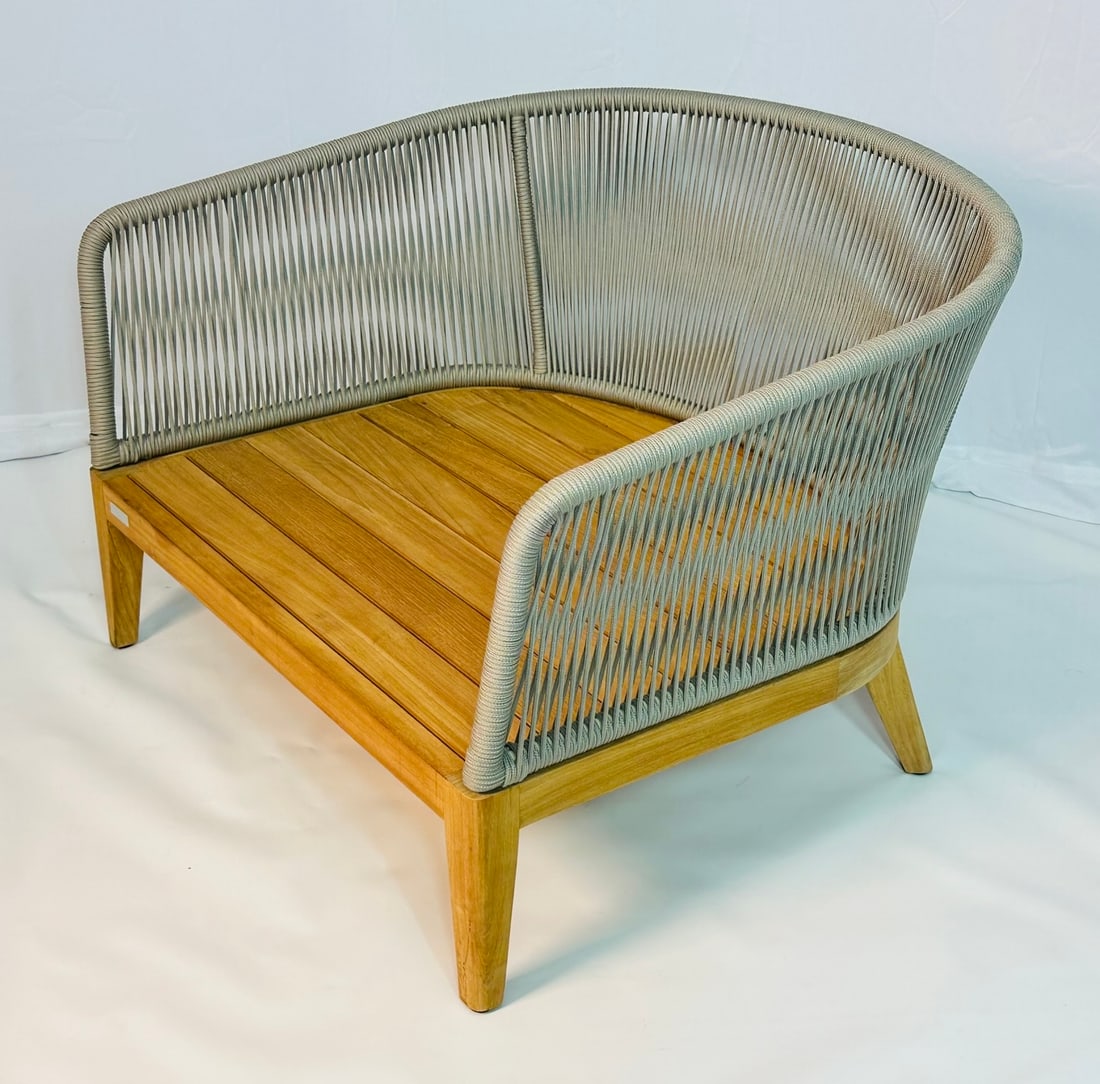 Avalon Lounge Chair in Natural Teak Wood by Harbour Outdoor: Avalon Lounge Chair designed and manufactured by Harbour. The lounge chair is made out of solid Indonesian teak wood and comes without cushions which can be acquired through Harbour. The lounge chair 