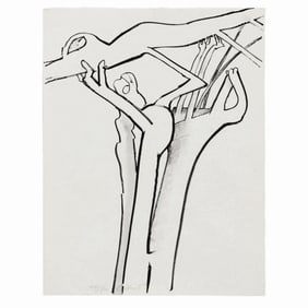 Abstract Lithograph by Richard Howard Hunt (American 1935-2023), Hand Signed & Numbered