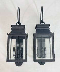 Pair of Large Wall Sconces by Paul Ferrante "4000 Series", 2017