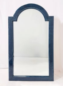Vintage Wall Mirror With  Blue Wooden Frame