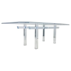 "Pagoda" Dining table in Solid Lucite by Charles Hollis Jones, Signed