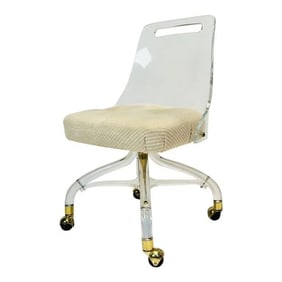 Lucite & Brass Vanity Chair in the style of Charles Hollis Jones, USA 1960's