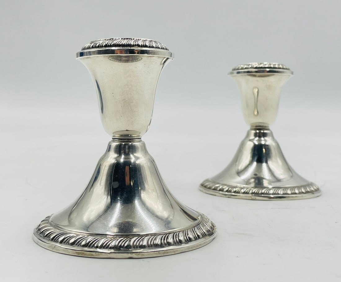 Pair of Sterling Silver Candle Holders by Newport, Model 1221 (1 of 11)