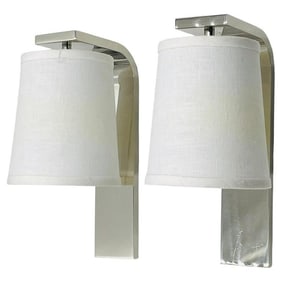 Pair of "Hyde" Wall Sconces in Polished Nickel by Urban Electric, Made in 2022
