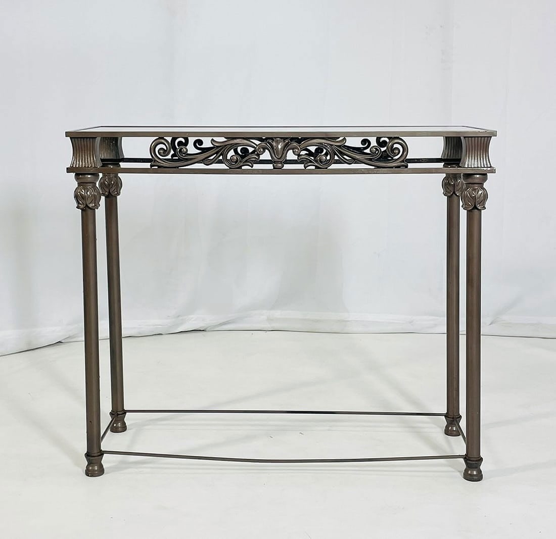 Vintage Metal and Glass Console Table (1 of 7)