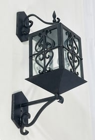 Wrought Iron and Glass Wall Sconce by Steven Handelman Studios, USA 2021
