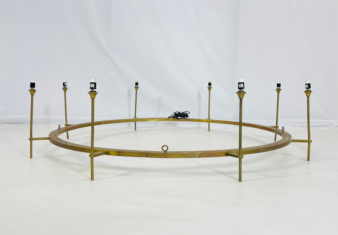 Large Brass Chandelier with 10 Lights (1 of 14)