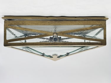 Custom Steel & Glass Ceiling Light by Steven Handelman Studios, USA 2024