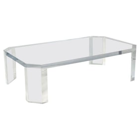 L'Ami Coffee Table in 2" Solid Lucite by Charles Hollis Jones, Signed