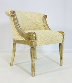 Vintage Slipper Chair With Silver Gilt Frame