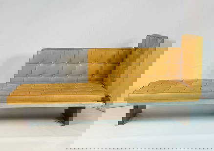 Philippe Starck - Custom Bench for SLS hotel in Los Angeles: A large, custom made bench with tufted leather, for the SLS hotel in Los Angeles by Philippe Starck for Cassina. Measurements: 85 inches wide x 28 inches deep x 39 inches total height x 31.50 inches b