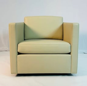 Leather Lounge Chair by Charles Pfister for Knoll, 1971, Labeled.