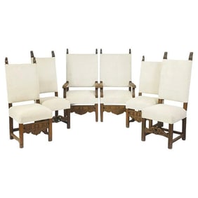 Set of 6 Mission Style "High Back" Dining Chairs