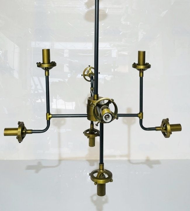 Brass and Metal Chandelier by Restoration Hardware (1 of 15)