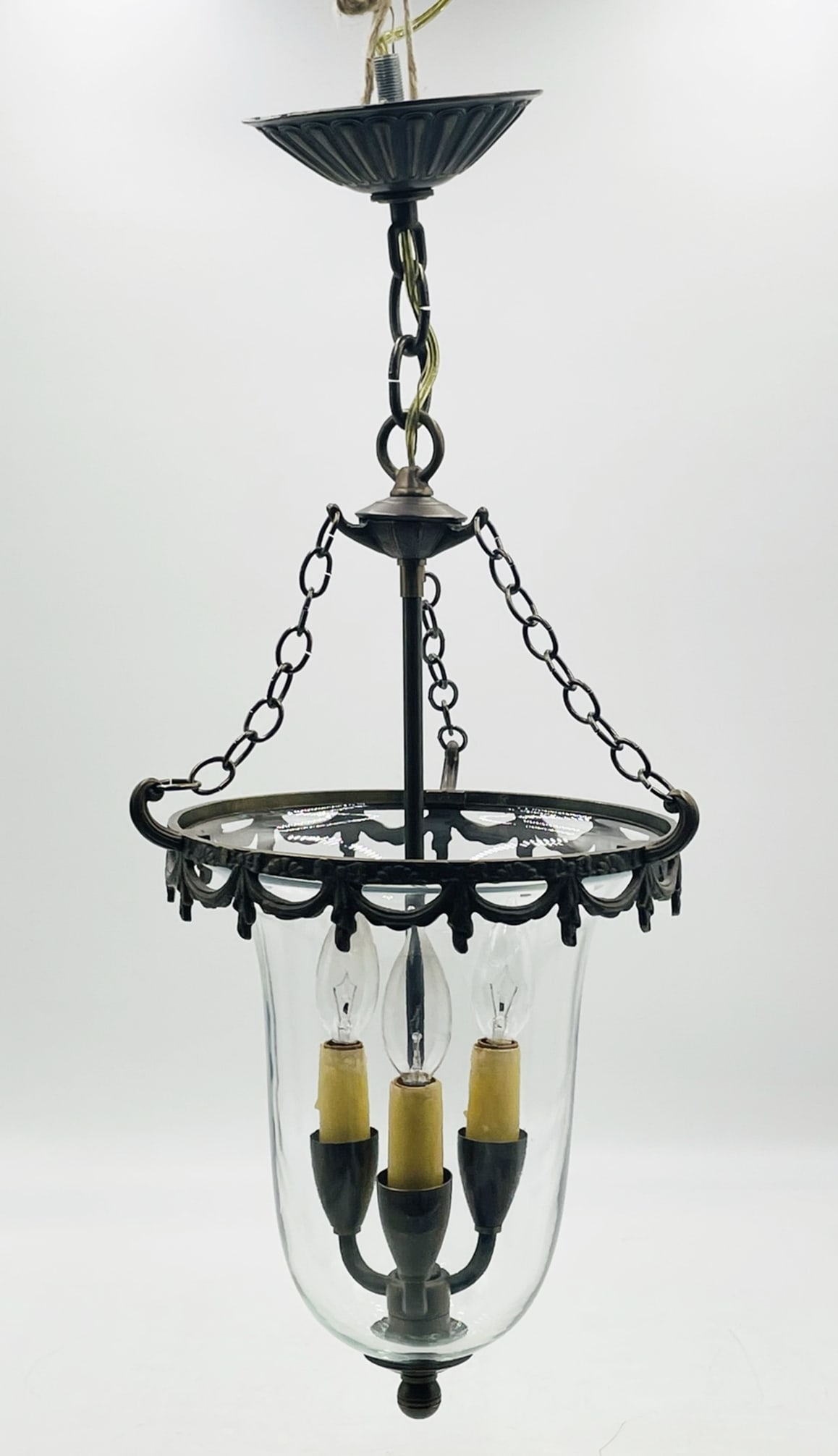 Bronze and Glass -Bell Jar-Chandelier Light by Phoenix Day (1 of 18)
