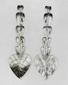 Emilia Castillo Silver-Plated Leaf Motif Serving Set with Ant Detail, Signed