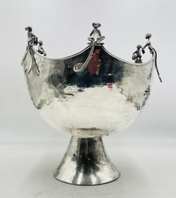 Sculptural Mexican Punch Bowl with Monkeys by Emilia Castillo, Mexico 1980's