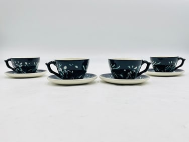 Los Castillo, Mexican Folk Art Ceramic Tea Set, Marked Taxco