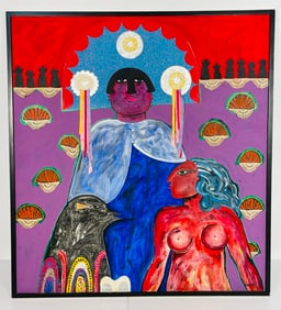 Jesús Tellosa’s Explosive Vision of Mexican Identity – 1988 Mixed Media Painting