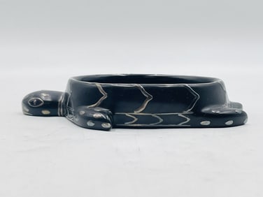 Emilia Castillo Turtle Catchall Bowl in Porcelain & Pure Silver, Mexico 1980s