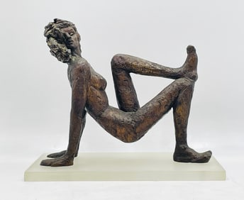 Victor Salmones Signed Bronze Sculpture "By The Sea" 5/10, COA, Lucite Base
