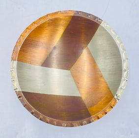 Mid-Century Geometric "Metales Casados" Bowl by Metales Casados, Taxco Mexico, 1950s