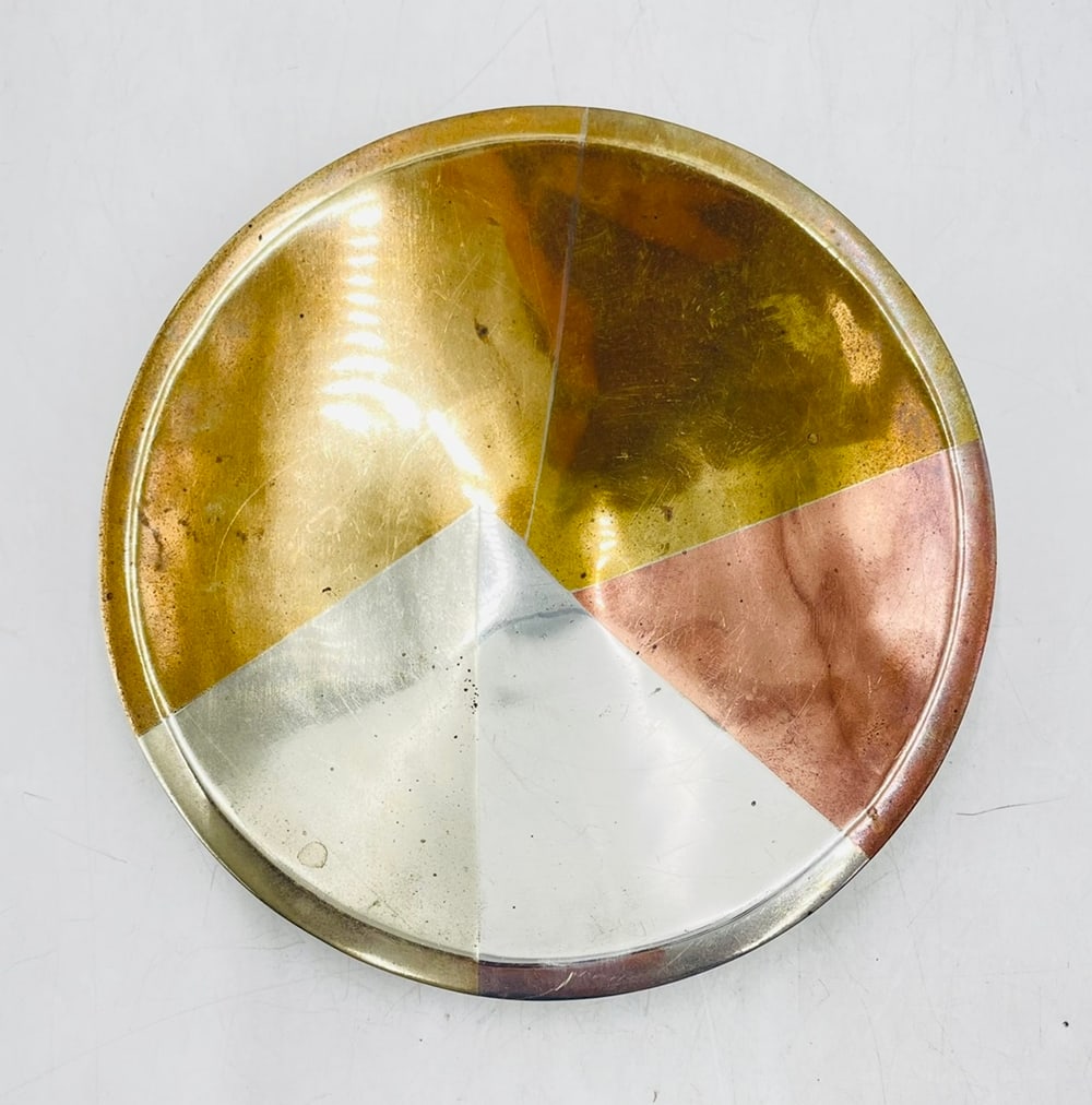 1960s Los Castillo Mixed Metals Bowl with Metales Casados Design, Handwrought in Taxco, Mexico (1 of 12)