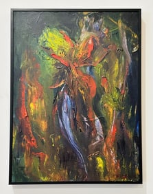 Vivid Abstract Oil on Canvas Signed and dated 1986 – Mexican Modernist Style