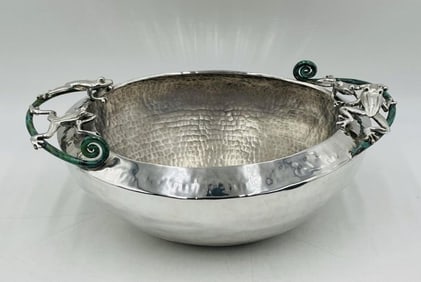 Large Emilia Castillo Silver Bowl with Sculptural Frog Handles – Taxco Artistry