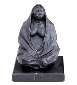 Modernist Bronze Sculpture by José Luis Cuevas, Signed & Dated