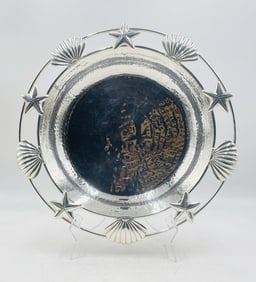 Emilia Castillo Silver Plate “Conchas & Caracoles" Bowl, Taxco Mexico