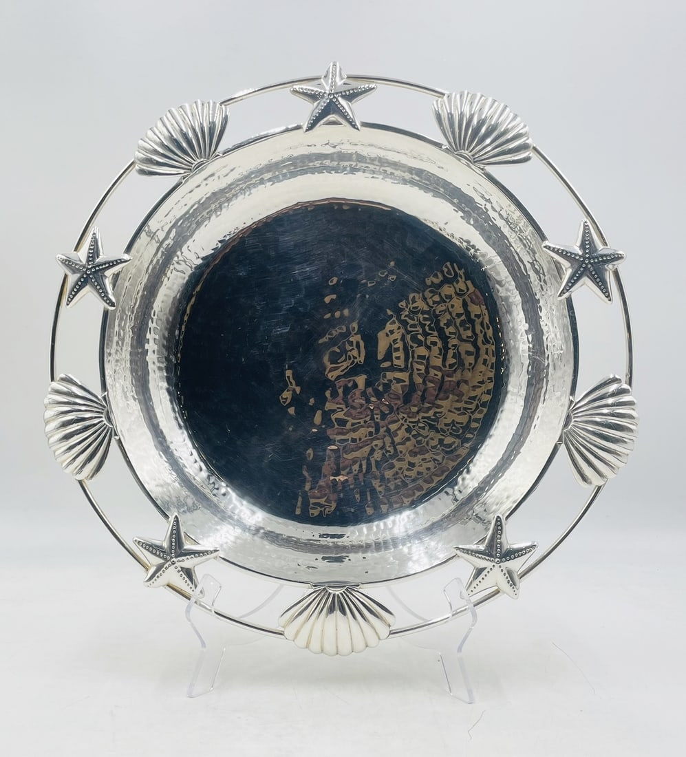 Emilia castillo 大皿 希少 銀細工 Emilia Castillo Three Bird Porcelain Dish Sterling Silver