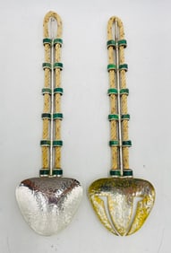 Emilia Castillo Serving Utensils "Agave" Collection, Mexico 1980's, Hand-Signed