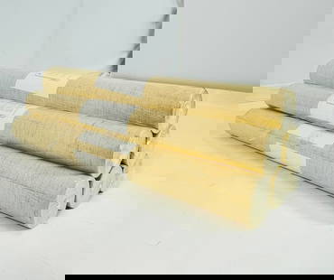 Set of 6 Rolls of Raffia Wall Covering by Gregorius Pineo for Kneedler-Fauchere: Set of 6 rolls of raffia wall covering/wall paper designed by Gregorius Pineo and manufactured in Japan by Kneedler-Fauchere.Small basket-weave deign VS-3.All six rolls are unused in original plastic